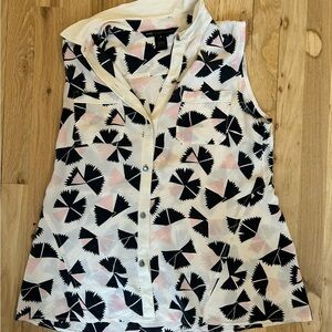 Marc By Marc Jacobs Black and Pink Geometric Blouse